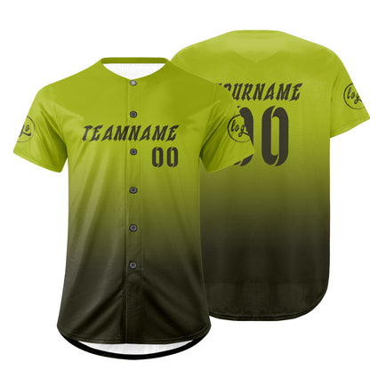 Custom Green Dark Green Baseball Jersey Personalized Gradient Team Uniforms Shirt with Name Number
