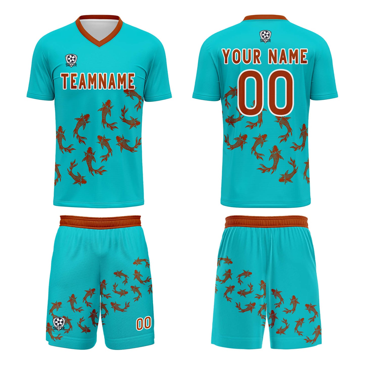 Custom Sunny Blue Soccer Uniform Jersey Kids Adults Personalized Set Jersey Shirt