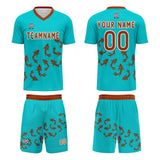 Custom Sunny Blue Soccer Uniform Jersey Kids Adults Personalized Set Jersey Shirt