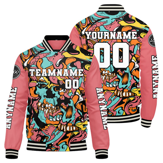 Custom Pink Varsity Jackets for Men Women Youth Personalized Letterman Jackets