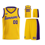 Custom Yellow Purple Basketball Jersey for Men Women Adult Youth Stitched Name Number Logo