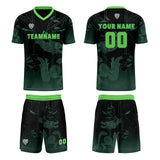 Custom Green Light Blue Uniform Jersey Kids Adults Personalized Set Jersey Shirt