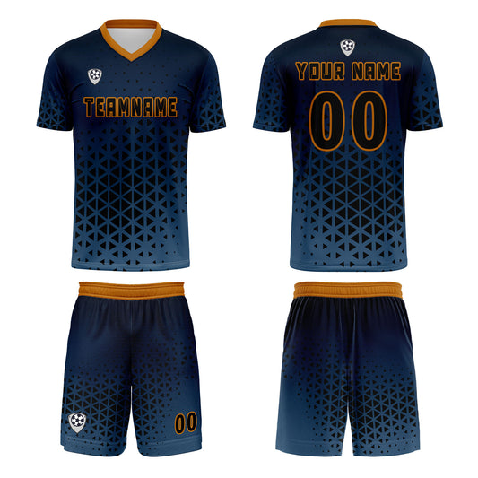 Custom Blue Orange Uniform Jersey Kids Adults Personalized Set Jersey Shirt