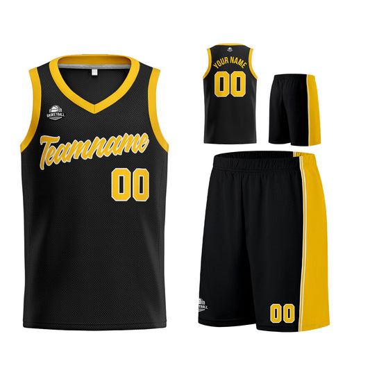 Custom Black Yellow Basketball Jersey for Men Women Adult Youth Stitched Name Number Logo