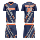 Custom Blue Orange Uniform Jersey Kids Adults Personalized Set Jersey Shirt