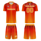 Custom Orange Yellow Uniform Jersey Kids Adults Personalized Set Jersey Shirt