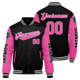 Custom Black Pink Varsity Jackets for Men Women Youth Personalized Letterman Jackets