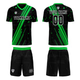 Custom Black Green Uniform Jersey Kids Adults Personalized Set Jersey Shirt