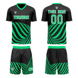 Custom Black Green Uniform Jersey Kids Adults Personalized Set Jersey Shirt