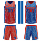 Custom Red Blue Reversible Basketball Suit for Adults and Kids Personalized Jersey