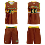 Custom Brown Green Yellow White Basketball Jersey Uniform Suit Printed Your Logo Name Number