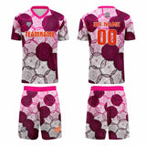 Custom Dark Purple Pink Uniform Jersey Kids Adults Personalized Set Jersey Shirt