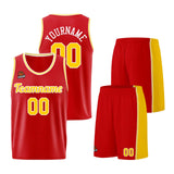 Custom Red Yellow Basketball Jersey for Men Women Adult Youth Stitched Name Number Logo