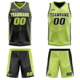 Custom Black Light Green Reversible Basketball Suit for Adults and Kids Personalized Jersey