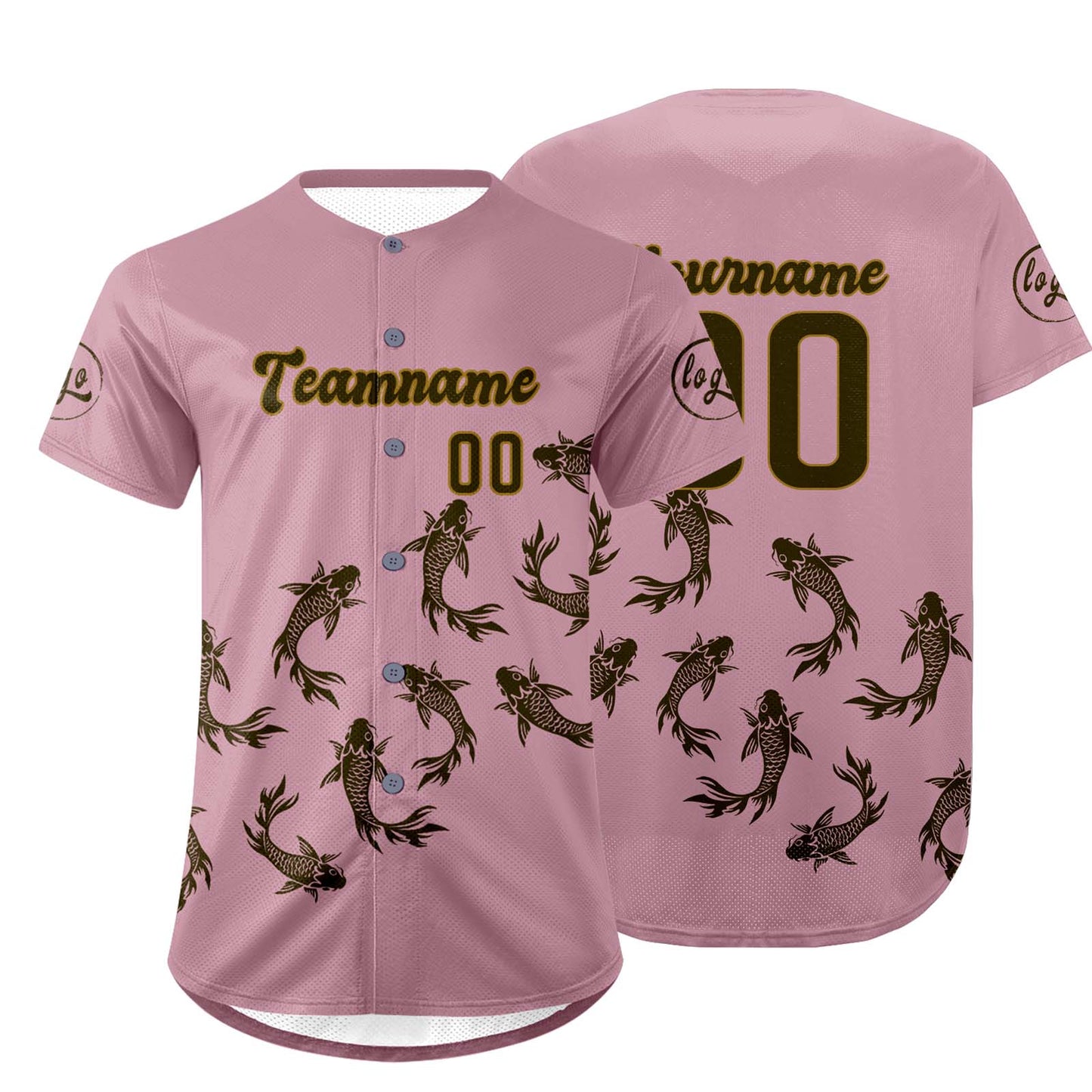 Custom Light Pink Olive Green Baseball Jersey Personalized Gradient Team Uniforms Shirt with Name Number