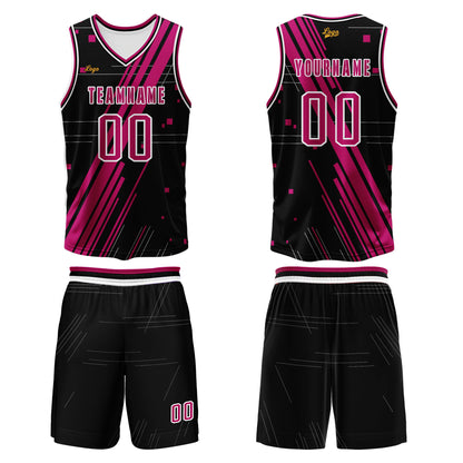 Custom Black Rose Red Basketball Jersey Uniform Suit Printed Your Logo Name Number