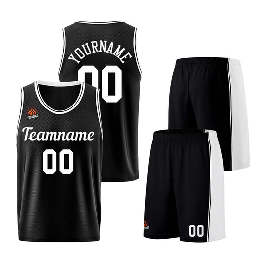 Custom Black-White Basketball Jersey for Men Women Adult Youth Stitched Name Number Logo