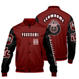Custom Red Black Letterman Varsity Jacket Personalized Embroidery Printing