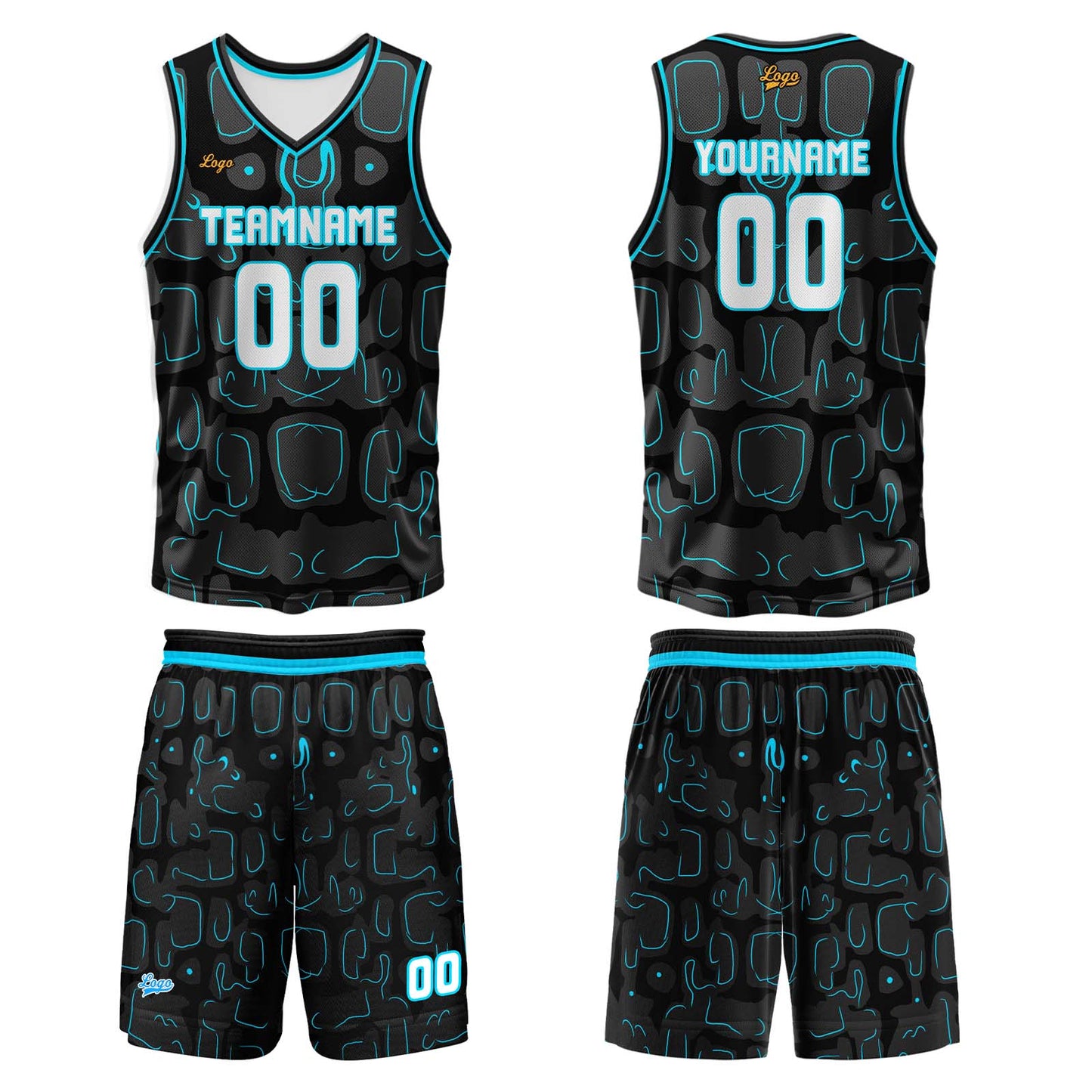 Custom Black Blue Basketball Jersey Uniform Suit Printed Your Logo Name Number