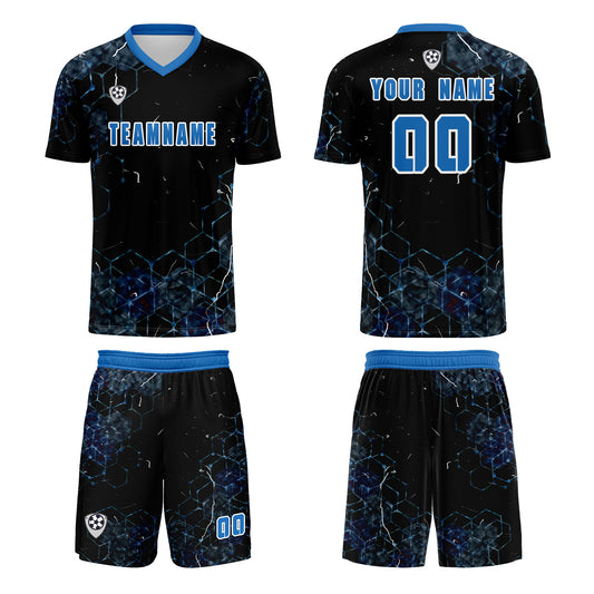 Custom Blue Uniform Jersey Kids Adults Personalized Set Jersey Shirt