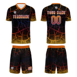 Custom Black Orange Soccer Uniform Jersey Kids Adults Personalized Set Jersey Shirt
