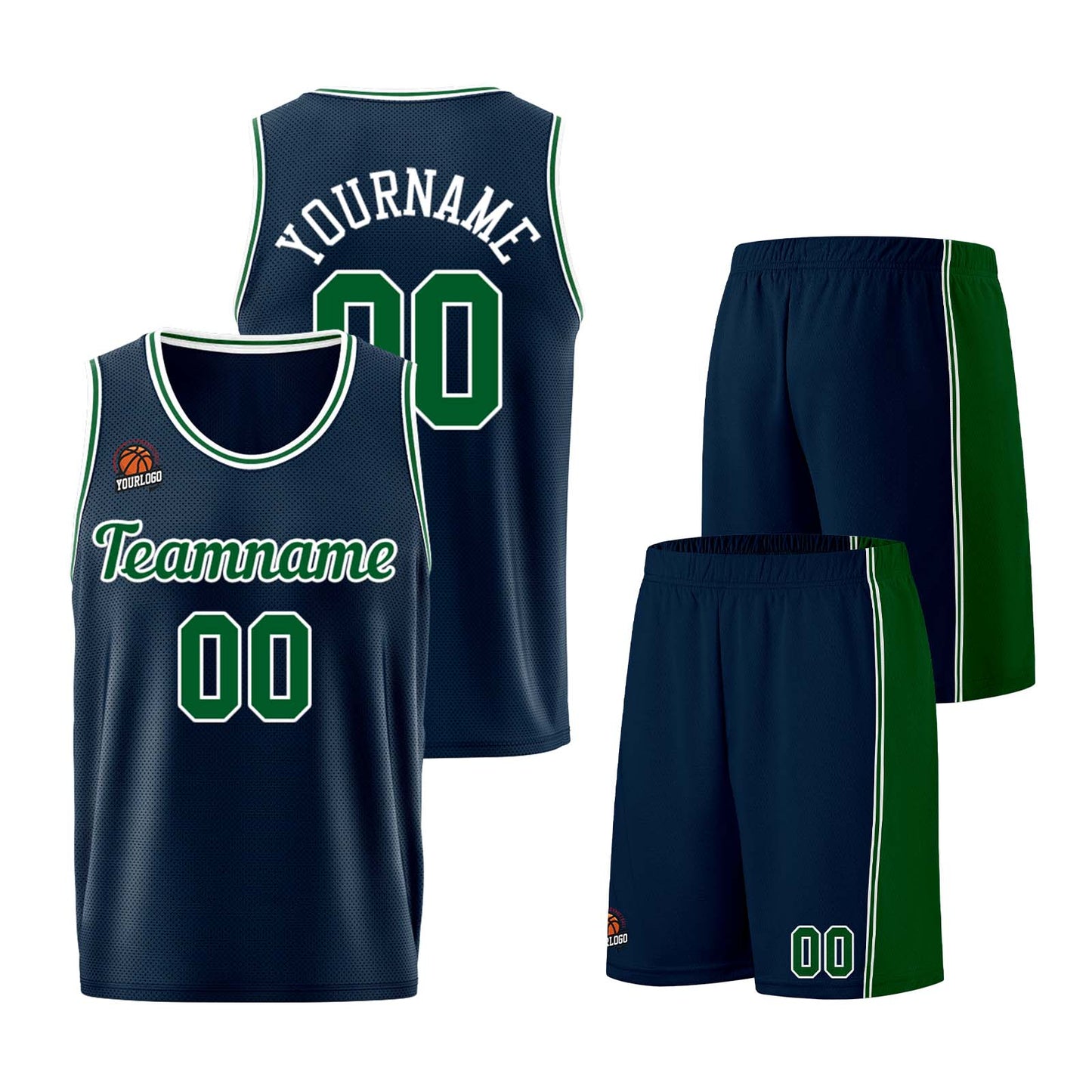 Custom Dark Blue-Green Basketball Jersey for Men Women Adult Youth Stitched Name Number Logo