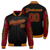 Custom Crimson Black Yellow Varsity Jackets for Men Women Youth Personalized Letterman Jackets