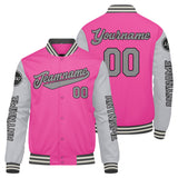 Custom Pink Grey Varsity Jackets for Men Women Youth Personalized Letterman Jackets