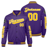 Custom Purple Yellow Varsity Jackets for Men Women Youth Personalized Letterman Jackets