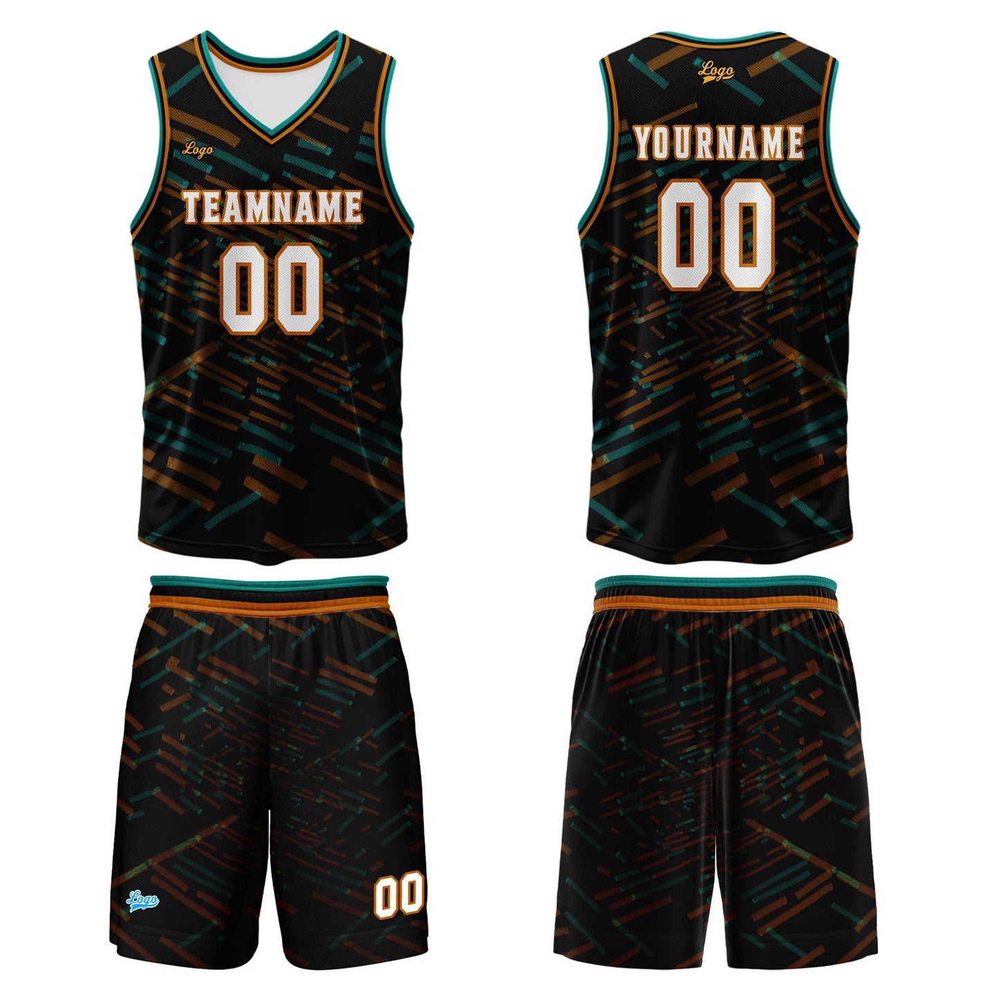 Custom Black Orange Basketball Jersey Uniform Suit Printed Your Logo Name Number