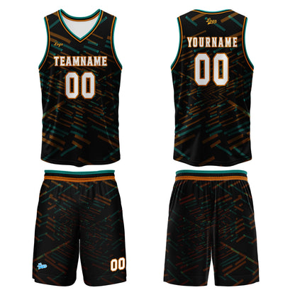 Custom Black Orange Basketball Jersey Uniform Suit Printed Your Logo Name Number