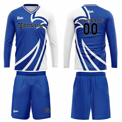 Custom Blue Basketball Soccer Football Shooting Long T-Shirt for Adults and Kids