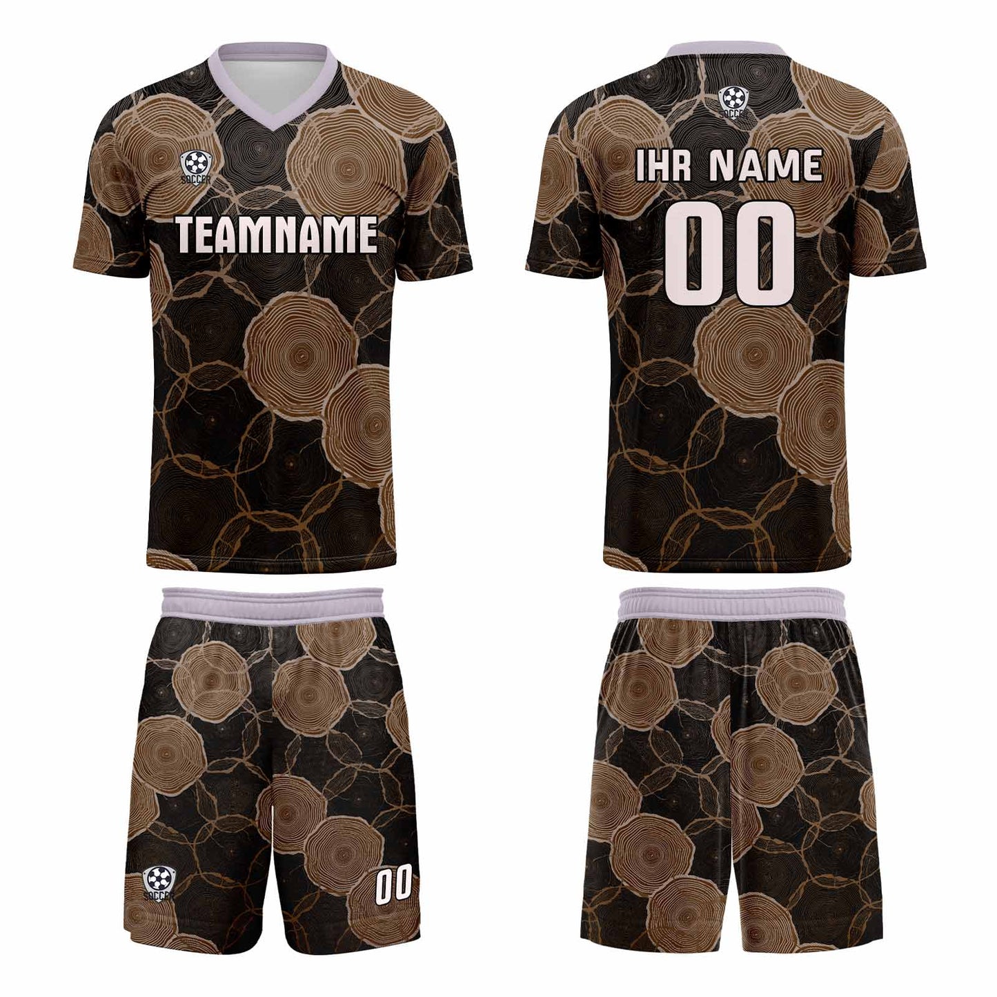 Custom Black Brown Uniform Jersey Kids Adults Personalized Set Jersey Shirt