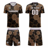 Custom Black Brown Uniform Jersey Kids Adults Personalized Set Jersey Shirt