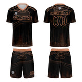 Custom Black Orange Soccer Uniform Jersey Kids Adults Personalized Set Jersey Shirt