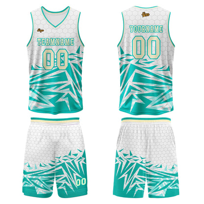 Custom Blue Beige Basketball Jersey Uniform Suit Printed Your Logo Name Number