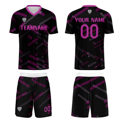 Custom Black Rose Red Soccer Uniform Jersey Kids Adults Personalized Set Jersey Shirt