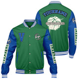 Custom Grass Green Color Blue  Varsity Jackets for Men Women Youth Personalized Letterman Jackets