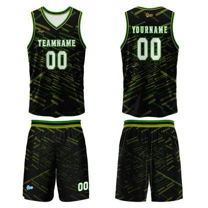 Custom Black Yellow Green Basketball Jersey Uniform Suit Printed Your Logo Name Number