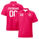 Custom Light Pink White Football Polo Shirts  Add Your Unique Logo/Name/Number