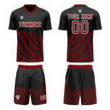 Custom Black Red Uniform Jersey Kids Adults Personalized Set Jersey Shirt