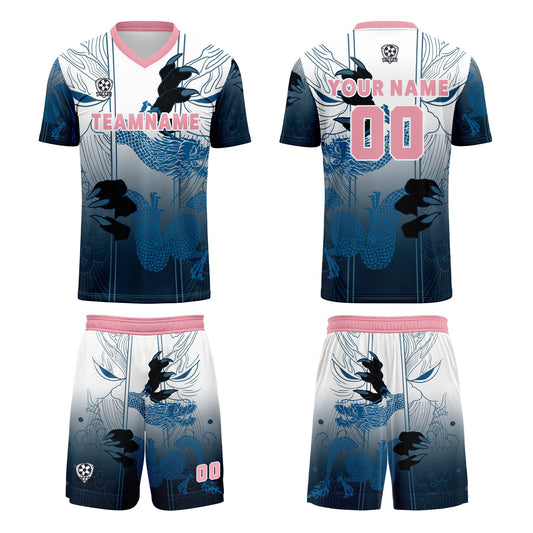 Custom Blue Pink Uniform Jersey Kids Adults Personalized Set Jersey Shirt