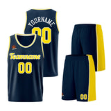 Custom Dark Blue-Yellow Basketball Jersey for Men Women Adult Youth Stitched Name Number Logo