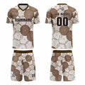Custom   White Brown Uniform Jersey Kids Adults Personalized Set Jersey Shirt