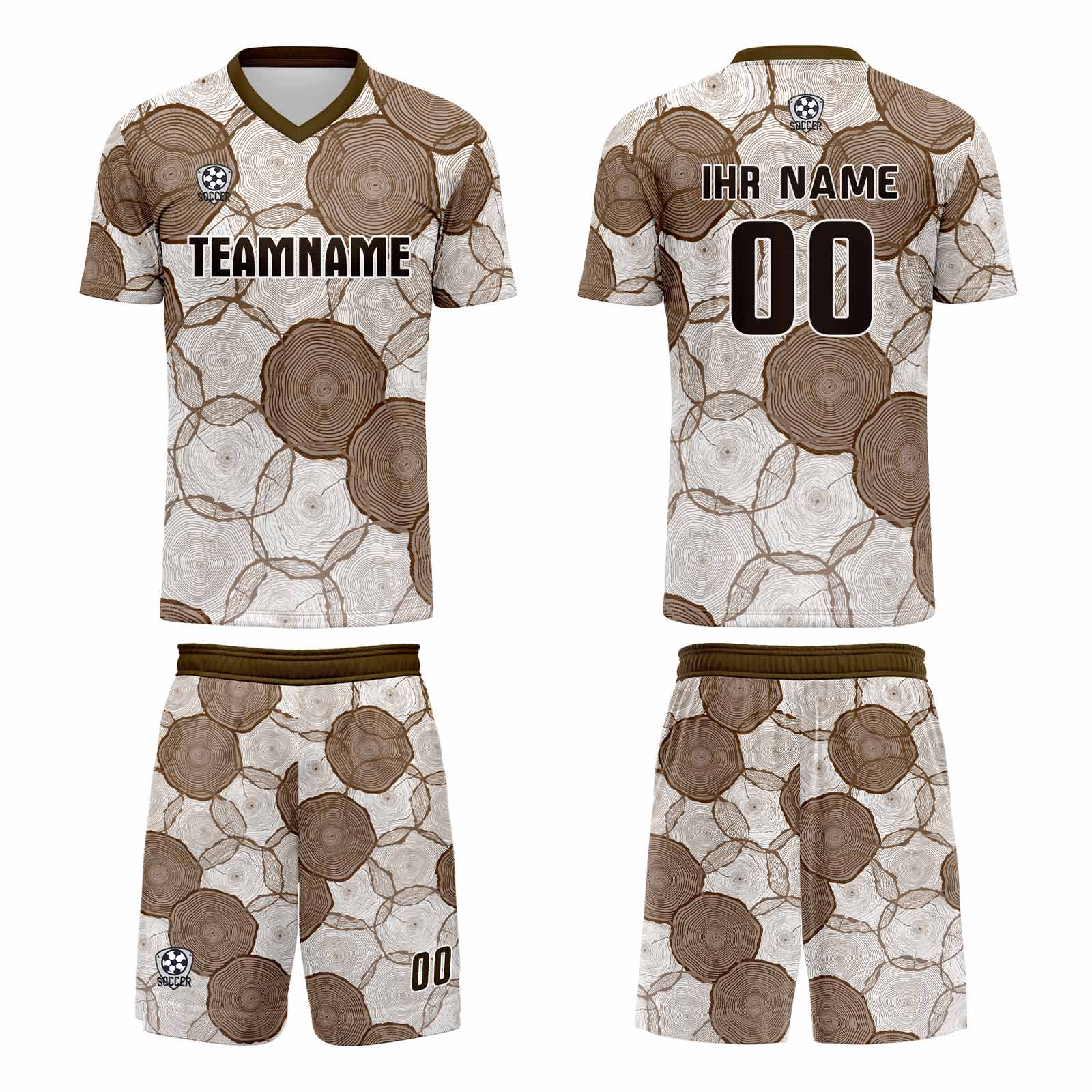 Custom   White Brown Uniform Jersey Kids Adults Personalized Set Jersey Shirt