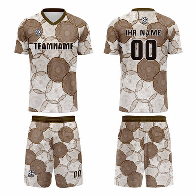 Custom   White Brown Uniform Jersey Kids Adults Personalized Set Jersey Shirt