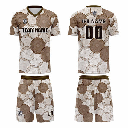 Custom   White Brown Uniform Jersey Kids Adults Personalized Set Jersey Shirt