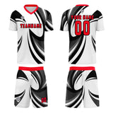 Custom White Black Uniform Jersey Kids Adults Personalized Set Jersey Shirt