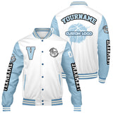 Custom White Lion Blue Varsity Jackets for Men Women Youth Personalized Letterman Jackets