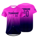Custom Purple Navy Blue Baseball Jersey Personalized Gradient Team Uniforms Shirt with Name Number